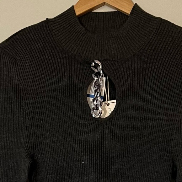 Juniors' Cutout Chain-Detail Sweater Dress - Picture 4 of 6